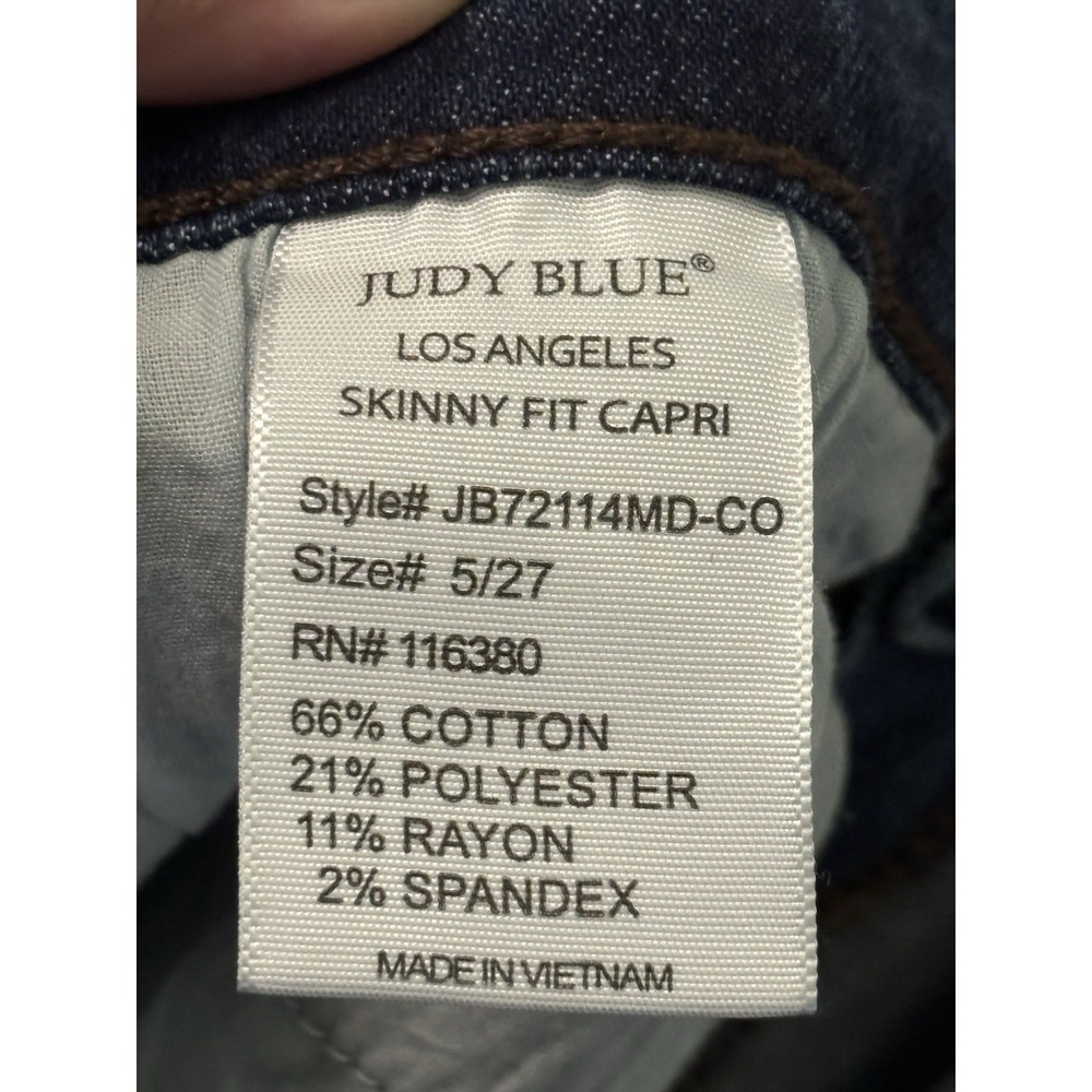 Judy Blue Skinny Fit Capri Women's Size 5/27 Stretch Comfort JB72114MD-CO - Picture 5 of 7